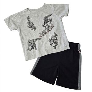 Marvel Gray and Black Spider-Man Kids Matching Set